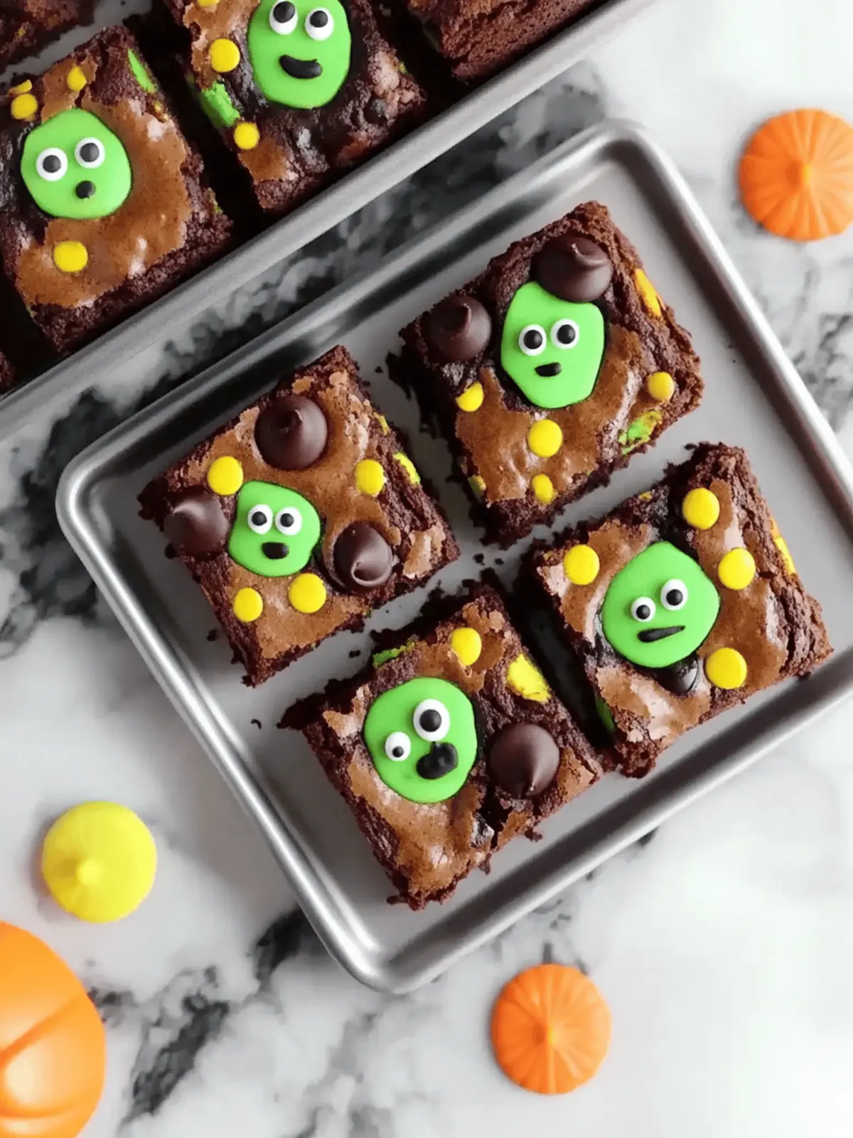 Colorful Halloween Monster Cookie Brownies