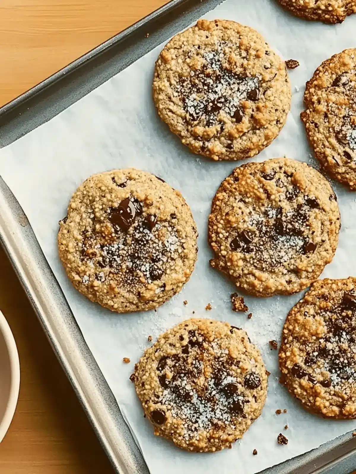 Salted chocolate chip tahini cookies