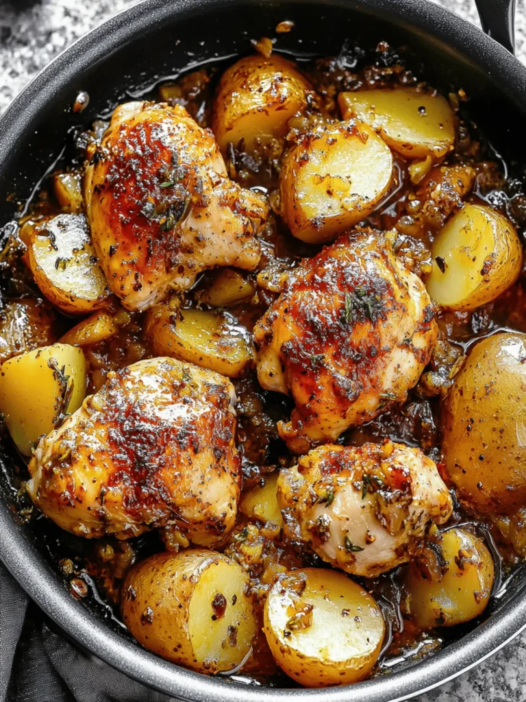 Savory Honey Mustard Chicken and Potatoes in One Pan 4 Honey Mustard Chicken And Potatoes (One Pan)