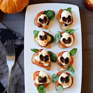 Halloween Caprese Crostini