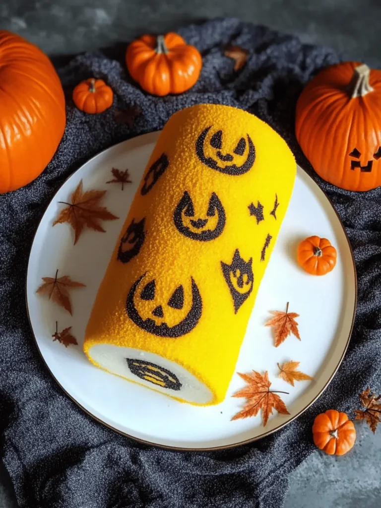 Sweet Halloween Pumpkin Roll with Creamy Filling Delight 3 Sweet Halloween Pumpkin Roll