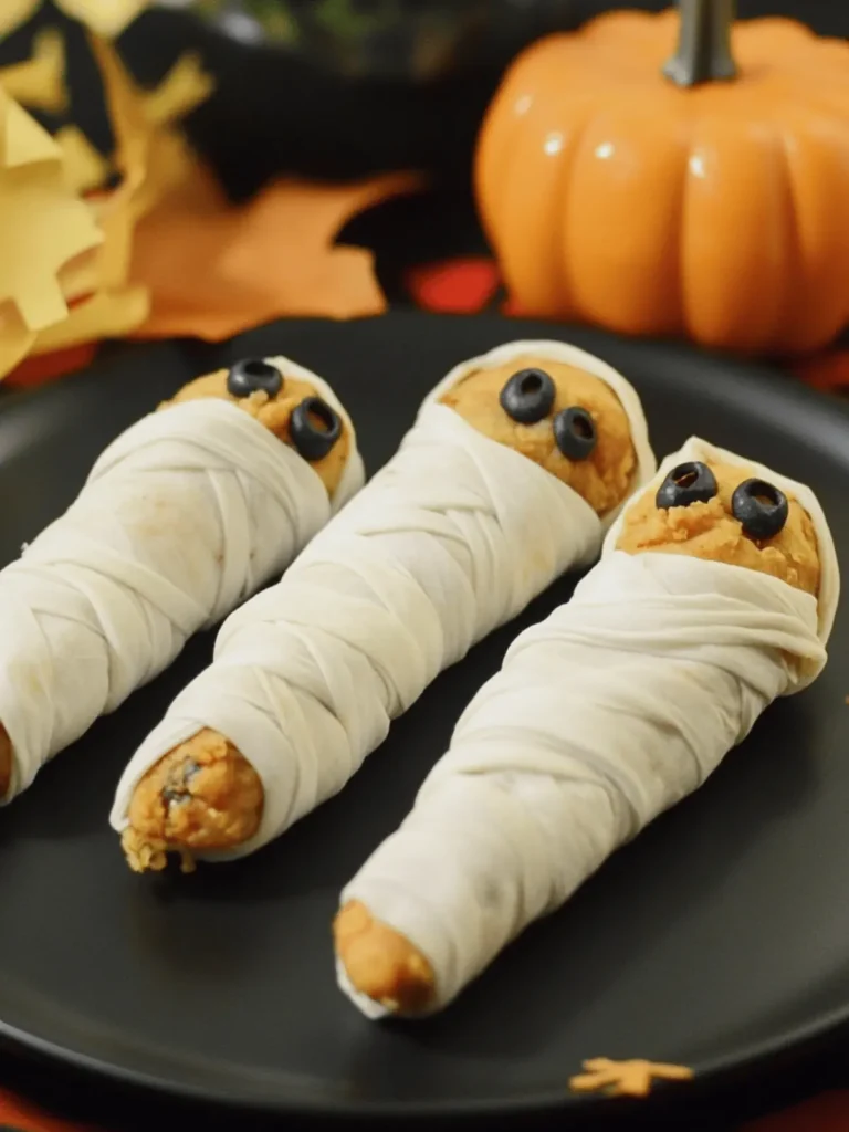 Halloween spooky chicken karaage mummies