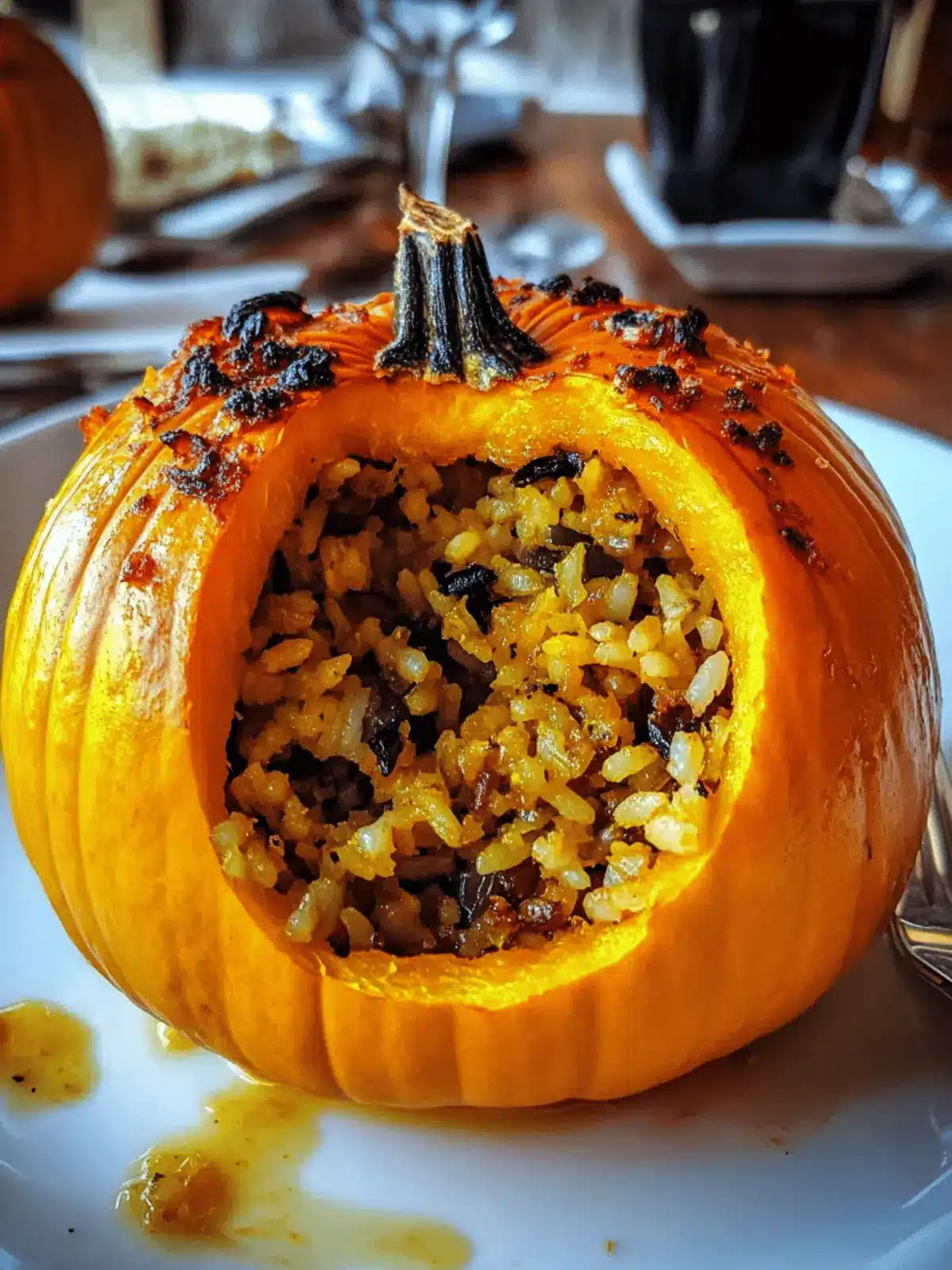 Roasted Stuffed Pumpkin Rice: A Cozy Fall Delight 2 Roasted Stuffed Pumpkin Rice