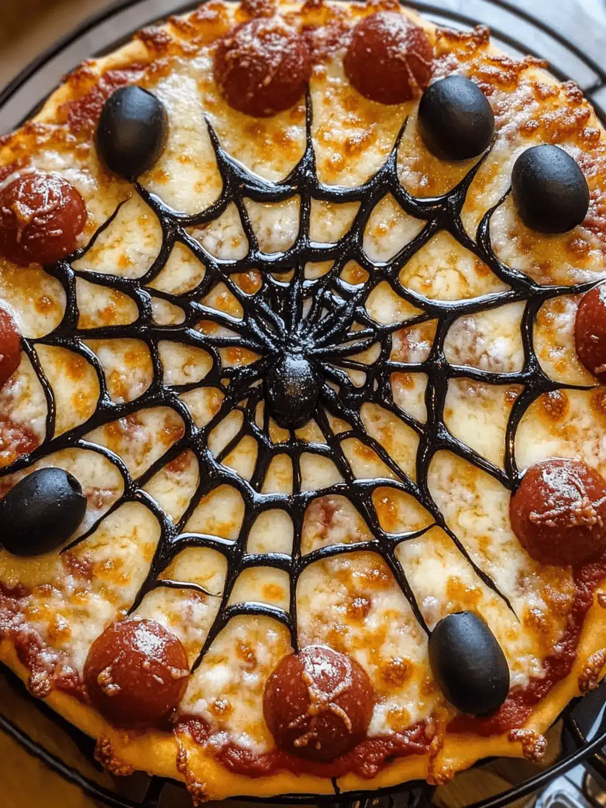 Easy Spiderweb Halloween Pizza
