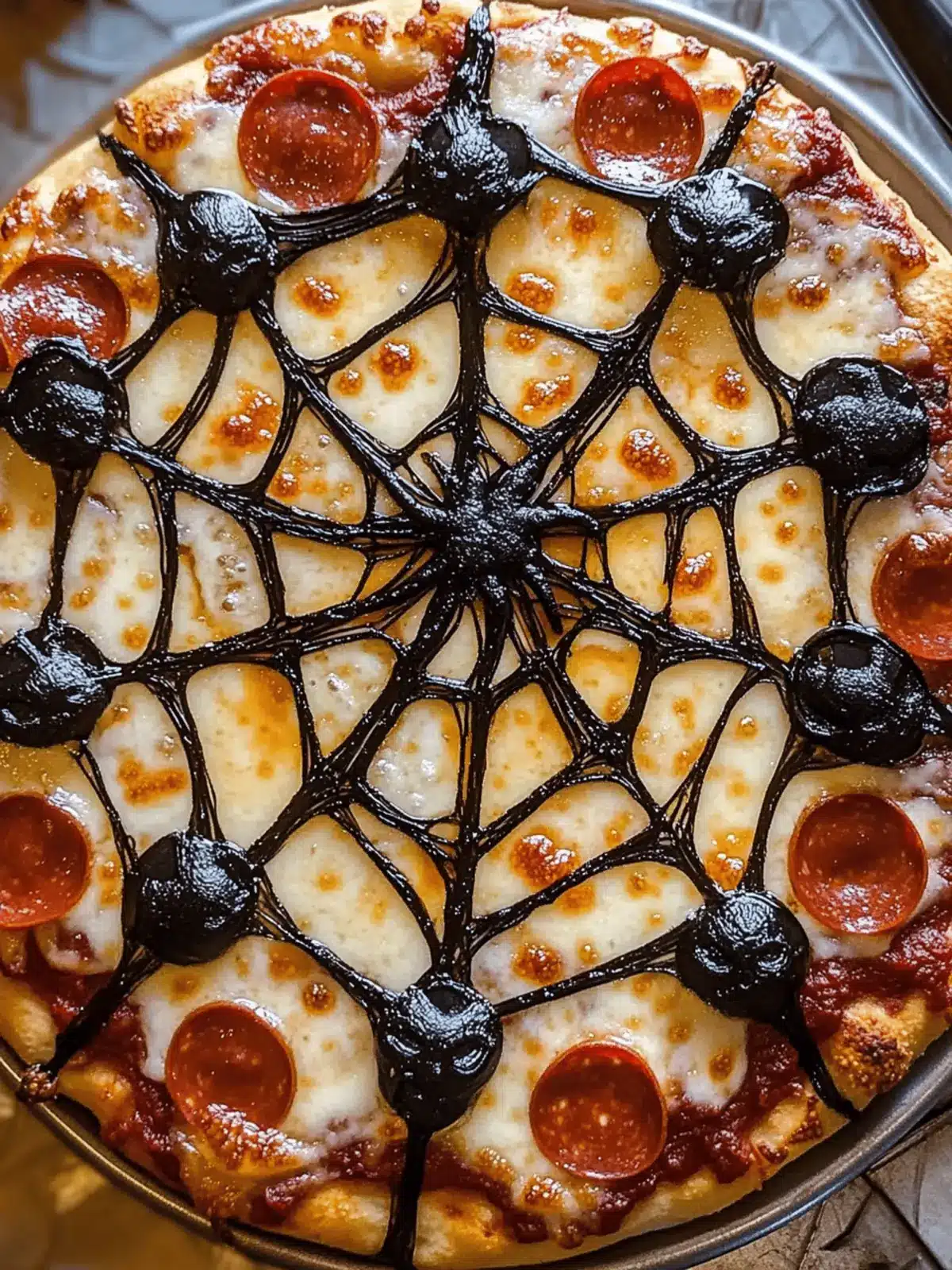 Easy Spiderweb Halloween Pizza