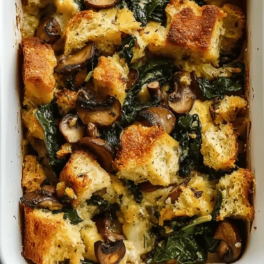 Cheesy Spinach and Mushroom Breakfast Stuffing