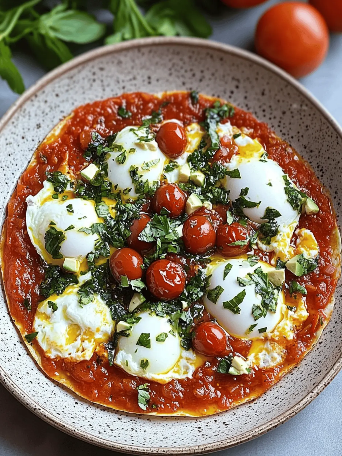 Mediterranean Skillet Eggs in Spiced Tomato-Pepper Sauce
