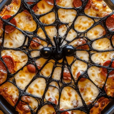 Easy Spiderweb Halloween Pizza