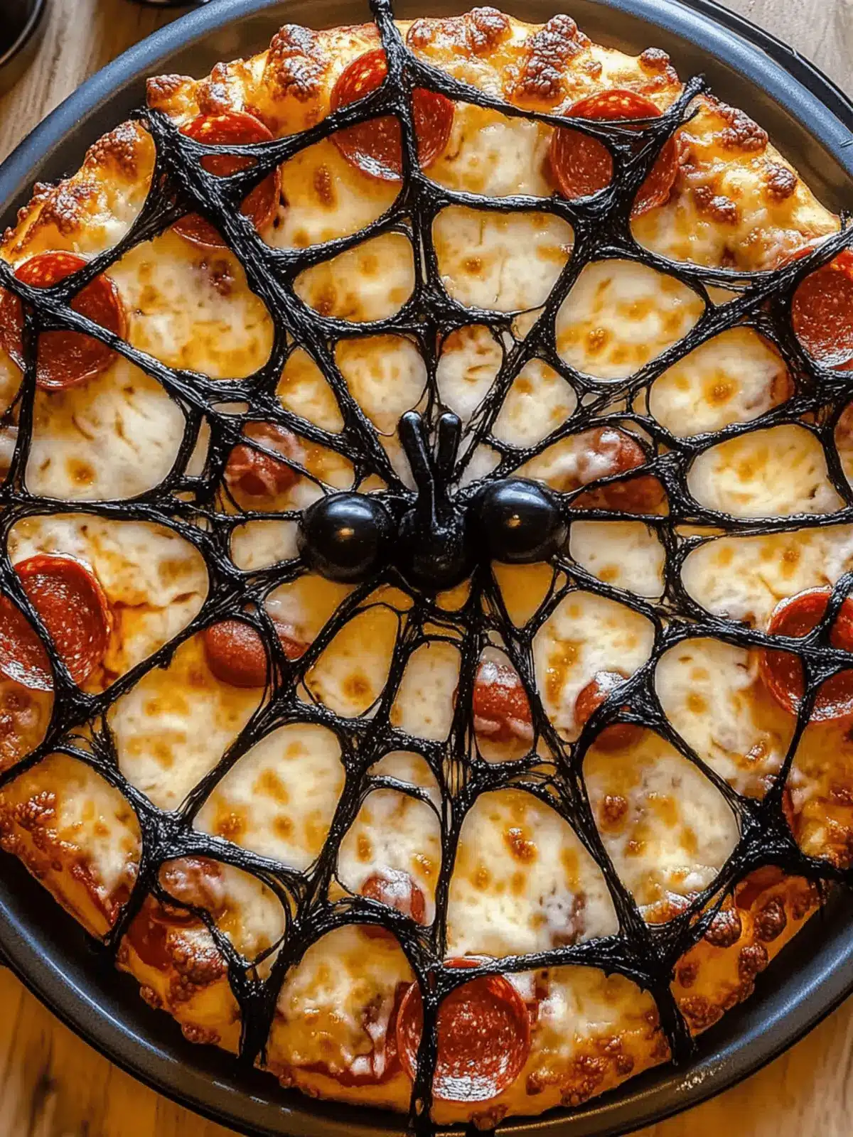 Easy Spiderweb Halloween Pizza