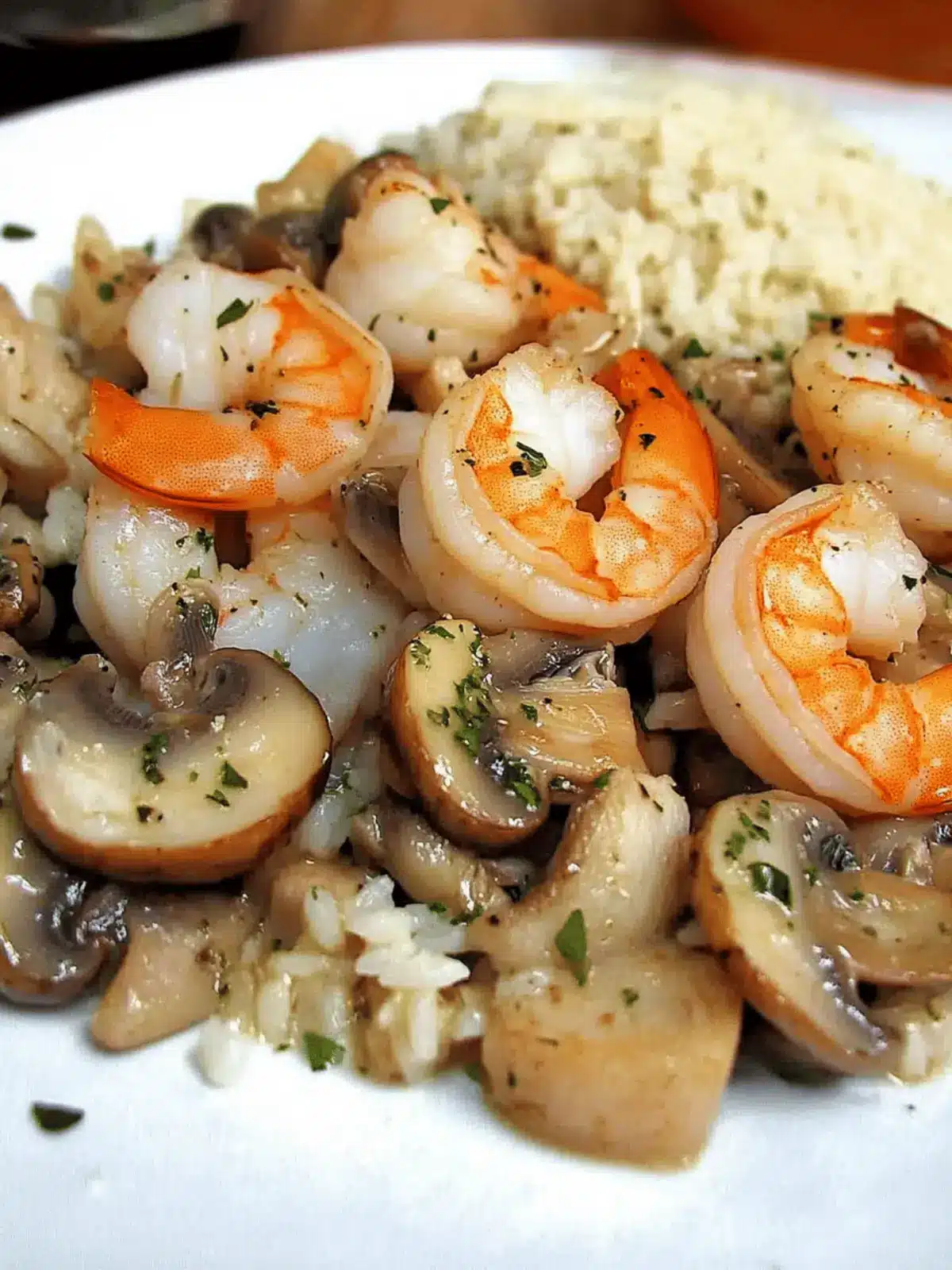 Stir Fried Shrimp and Mushrooms