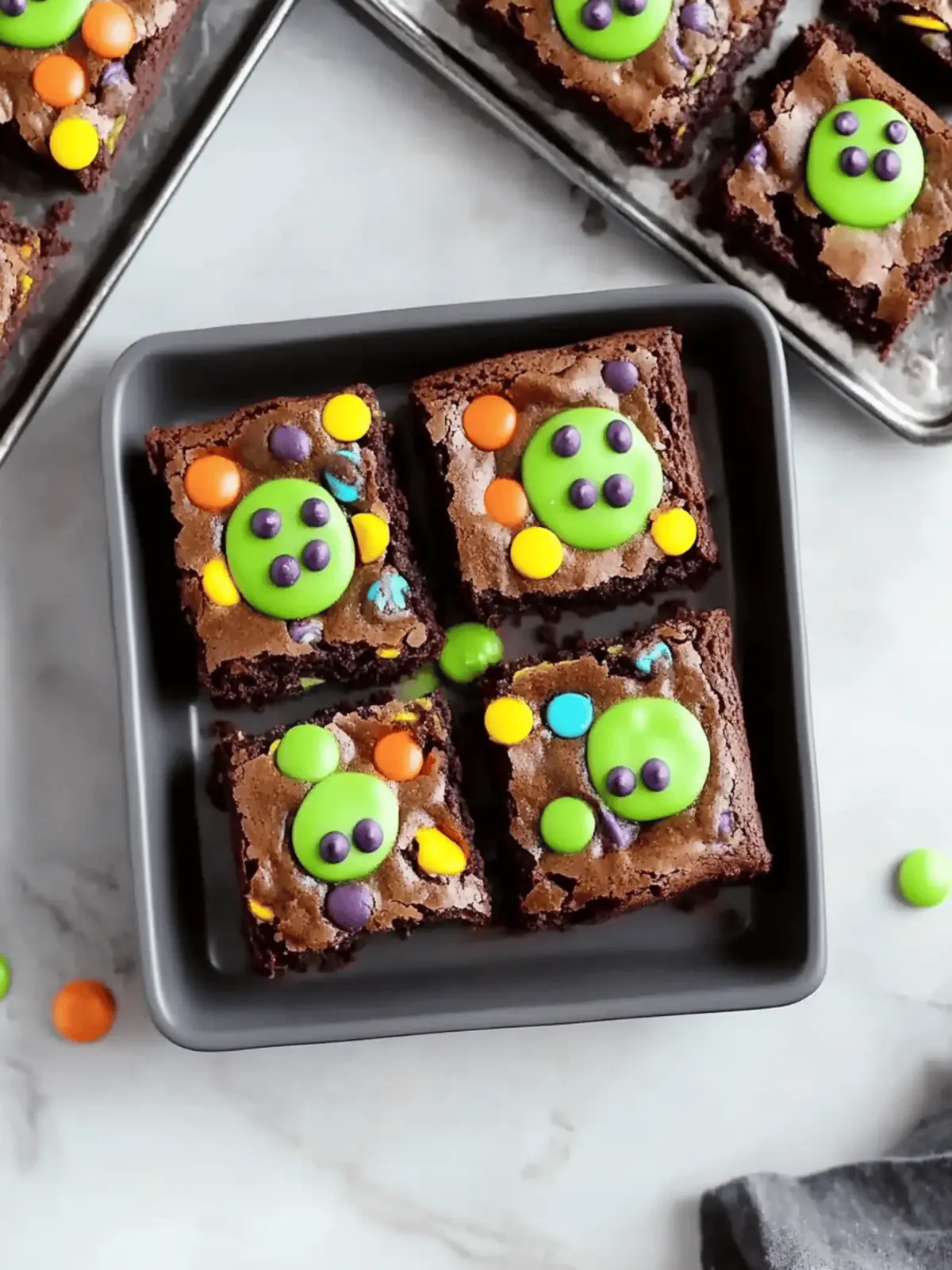 Colorful Halloween Monster Cookie Brownies