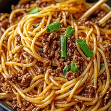 Classic Asian-Style Ground Beef Spaghetti