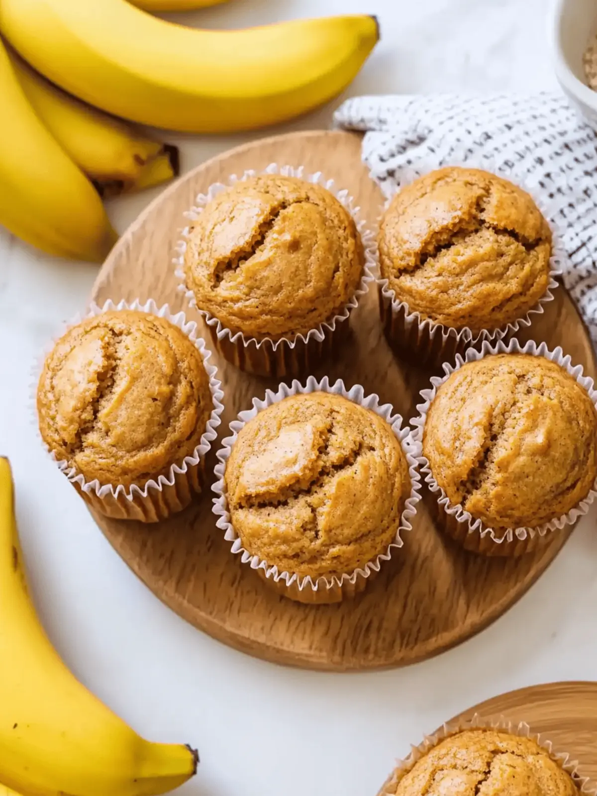 Whole Wheat Honey Banana Muffins