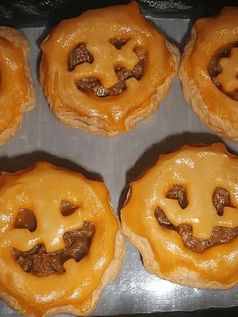 Halloween Jack-o'-Lantern Beef Pies