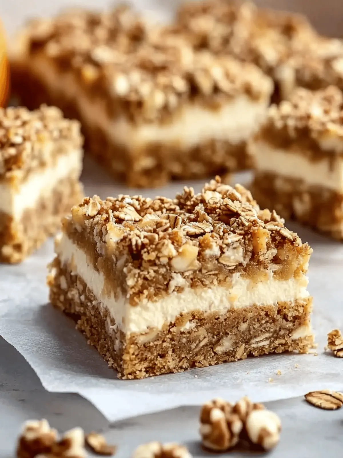 Sweet Pumpkin Cheesecake Oatmeal Bars for Cozy Fall Treats 2 Sweet Pumpkin Cheesecake Oatmeal Bars