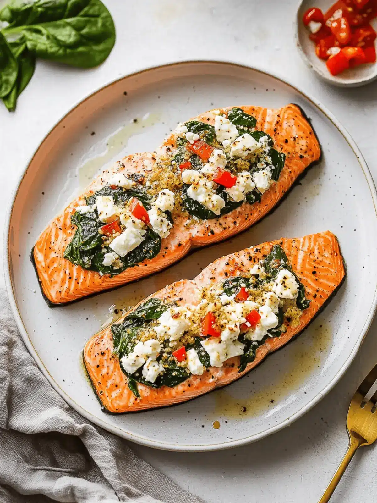 Stuffed Salmon with Spinach & Feta for a Quick Healthy Dinner 2 Stuffed Salmon With Spinach & Feta