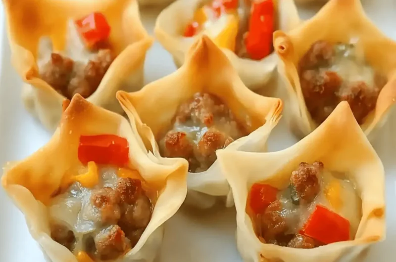 Savory Homemade Pork Sausage Wonton Cups for Easy Entertaining 1 Homemade Pork Sausage Wonton Cups