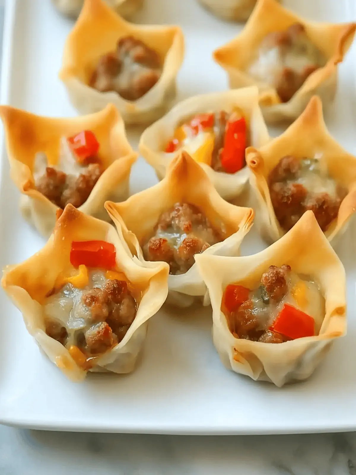 Savory Homemade Pork Sausage Wonton Cups for Easy Entertaining 5 Homemade Pork Sausage Wonton Cups