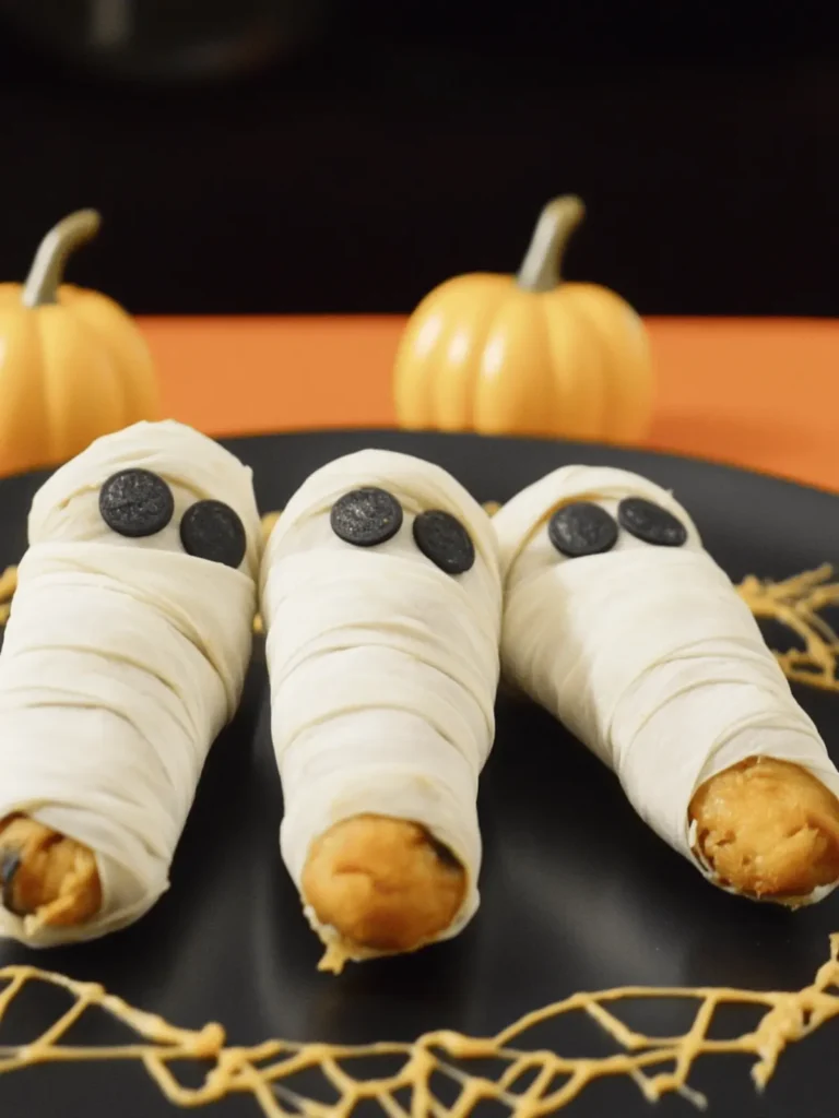 Halloween spooky chicken karaage mummies