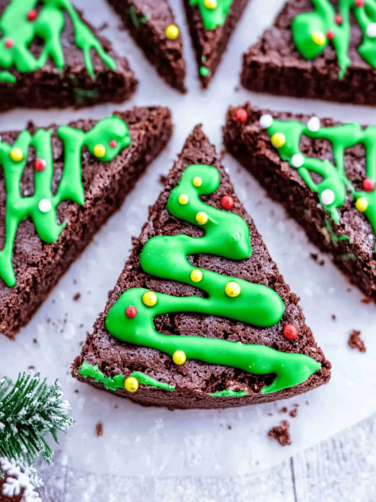 Festive Christmas Tree Brownies with a Cool Choc Mint Twist 2 Christmas Tree Brownies (Choc Mint Brownies)
