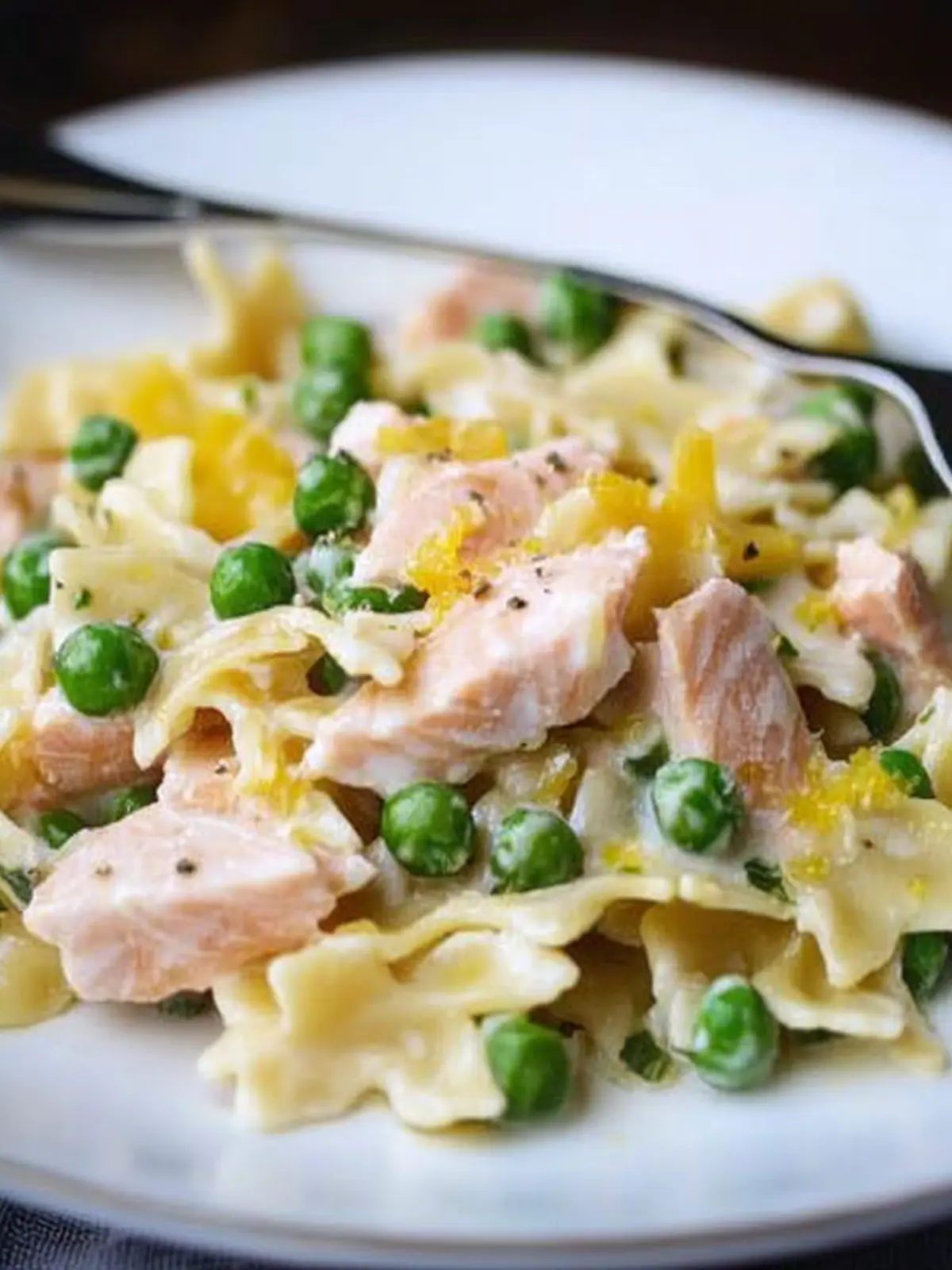 Farfalle with Salmon, Lemon, and Peas