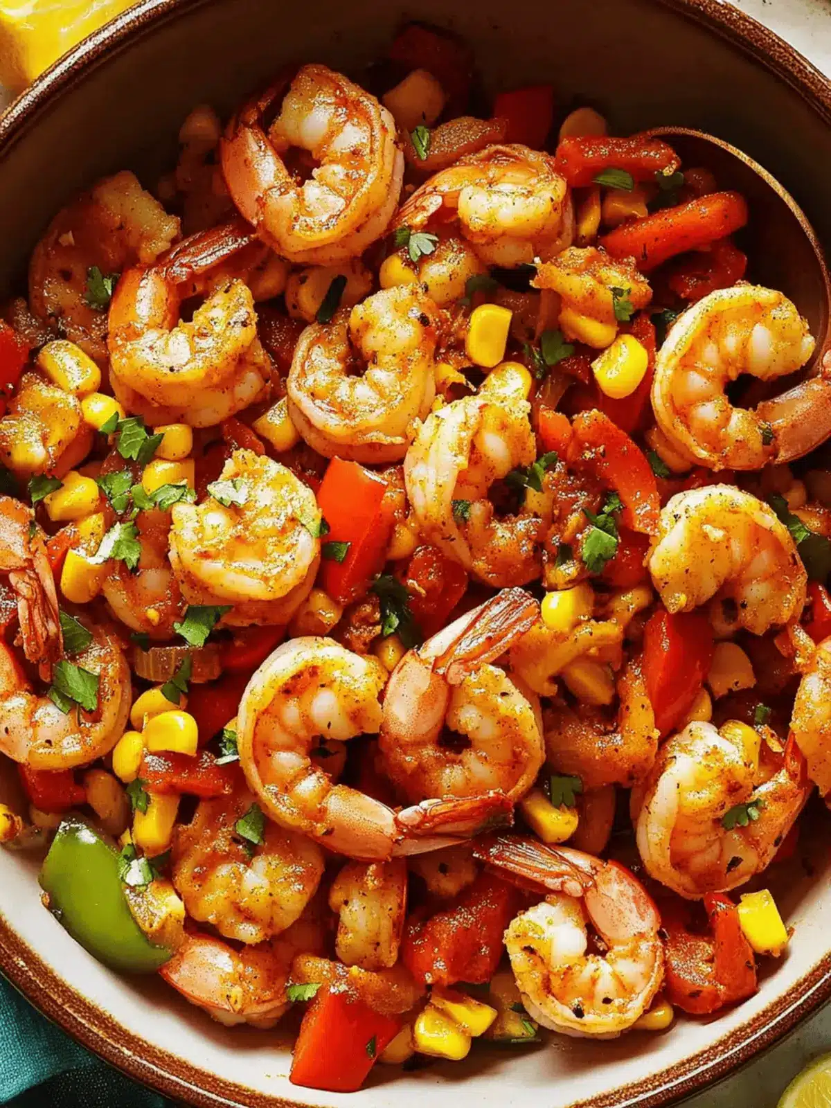 Cajun Shrimp with Bell Peppers & Corn