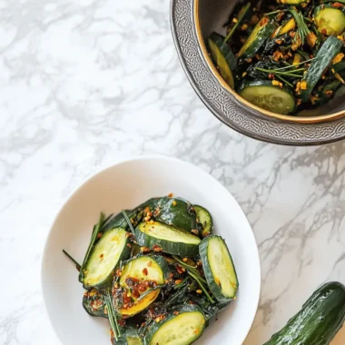 Cucumber Kimchi with Chives – Vegan