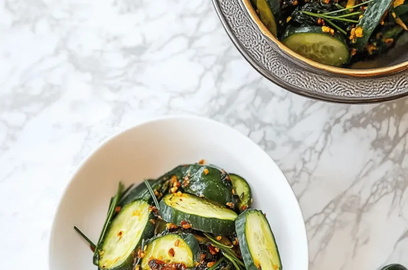 Cucumber Kimchi with Chives – Vegan