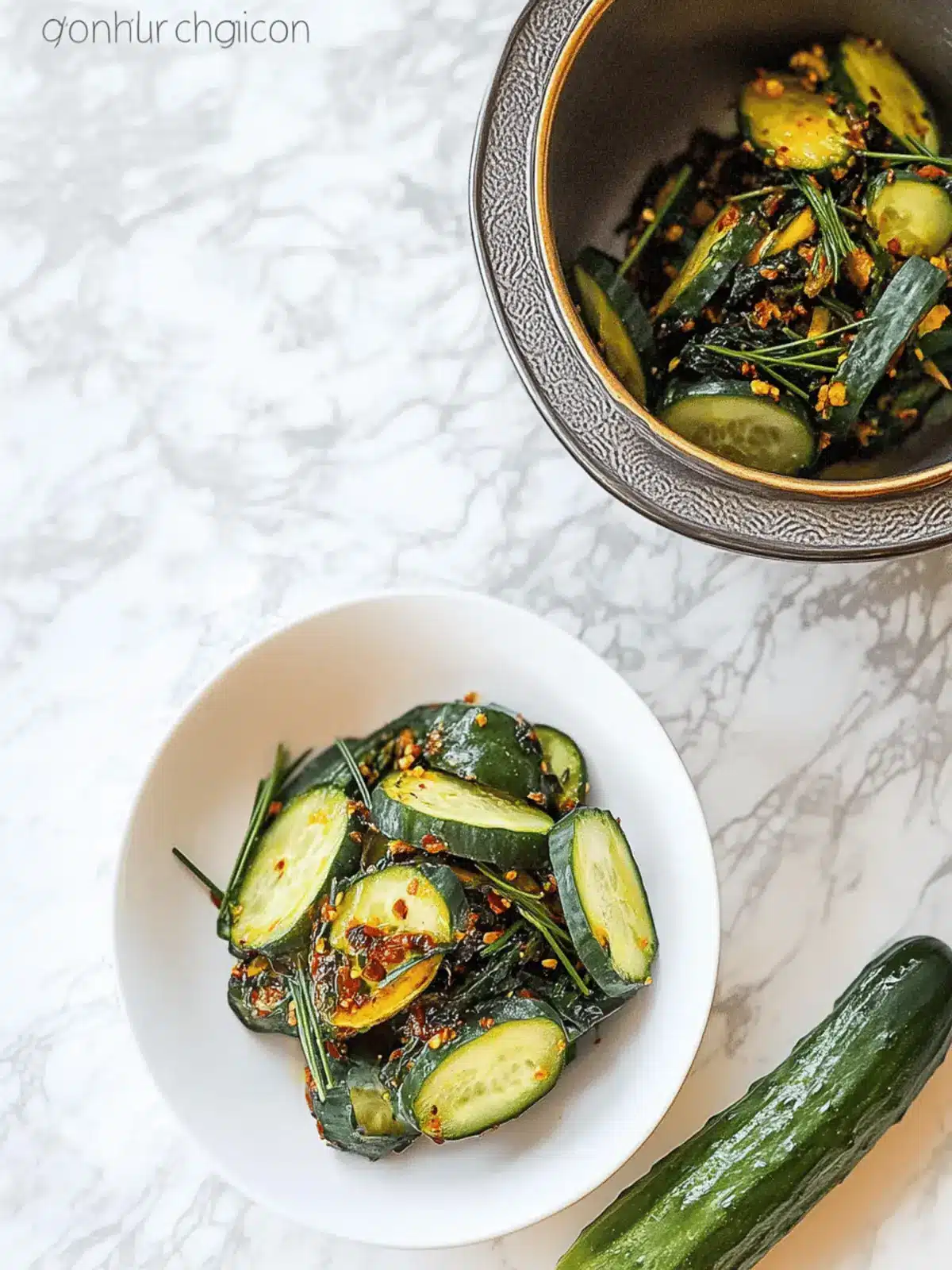 Crunchy Vegan Cucumber Kimchi with Chives – Refresh Your Meals 5 Cucumber Kimchi with Chives – Vegan