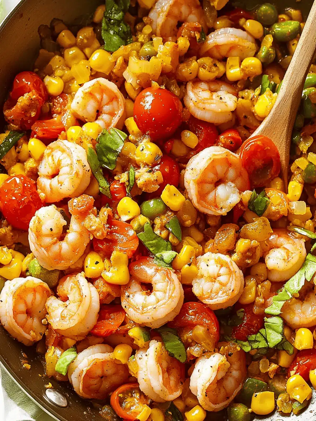 Shrimp & Tomato Succotash Skillet