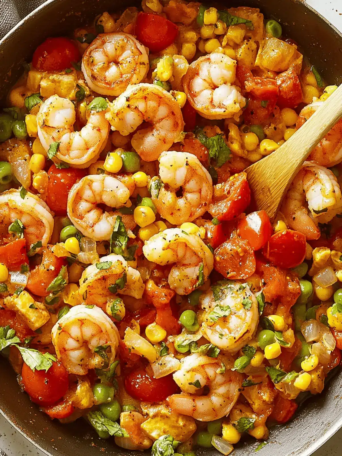 Shrimp & Tomato Succotash Skillet
