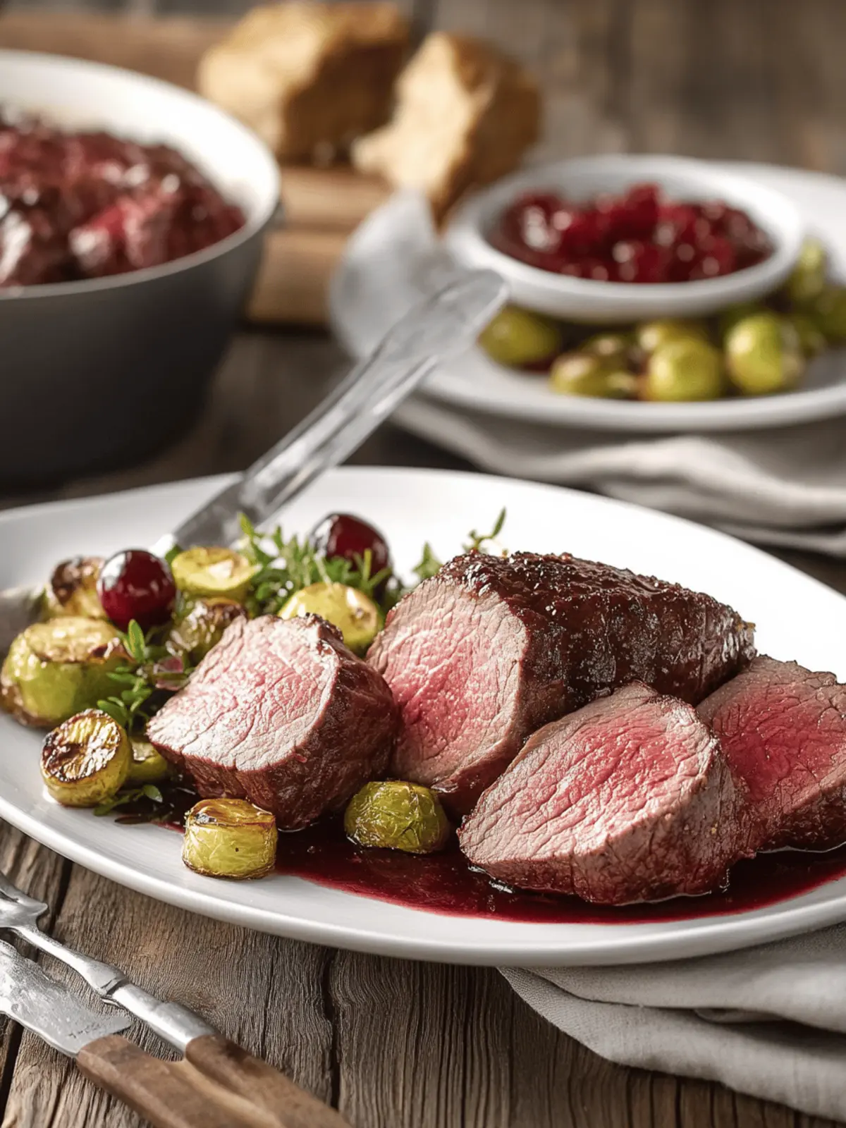 Classic Beef Tenderloin Roast with Cranberry Drizzle