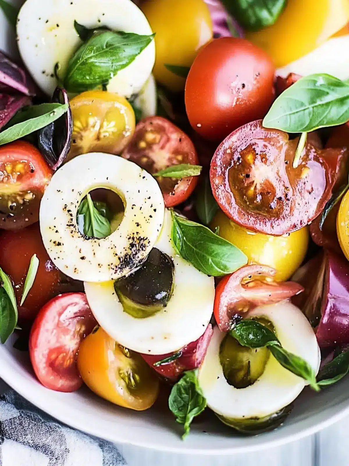 Heirloom Tomato Caprese Salad with a Zesty Olive Twist 4 Heirloom Tomato Caprese Salad