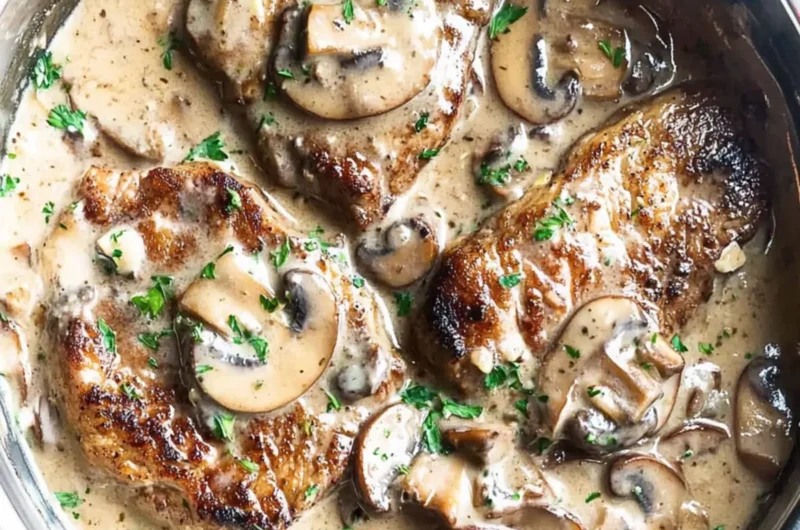 Instant Pot Pork Chops in Creamy Mushroom Sauce