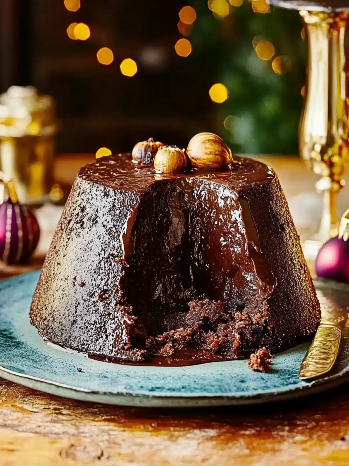 Decadent Chocolate & Chestnut Christmas Pudding Delight 4 Chocolate & chestnut Christmas pudding