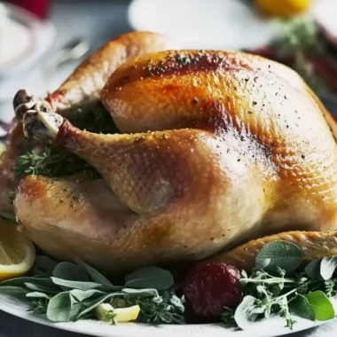 Lemon & herb-basted simple roast turkey
