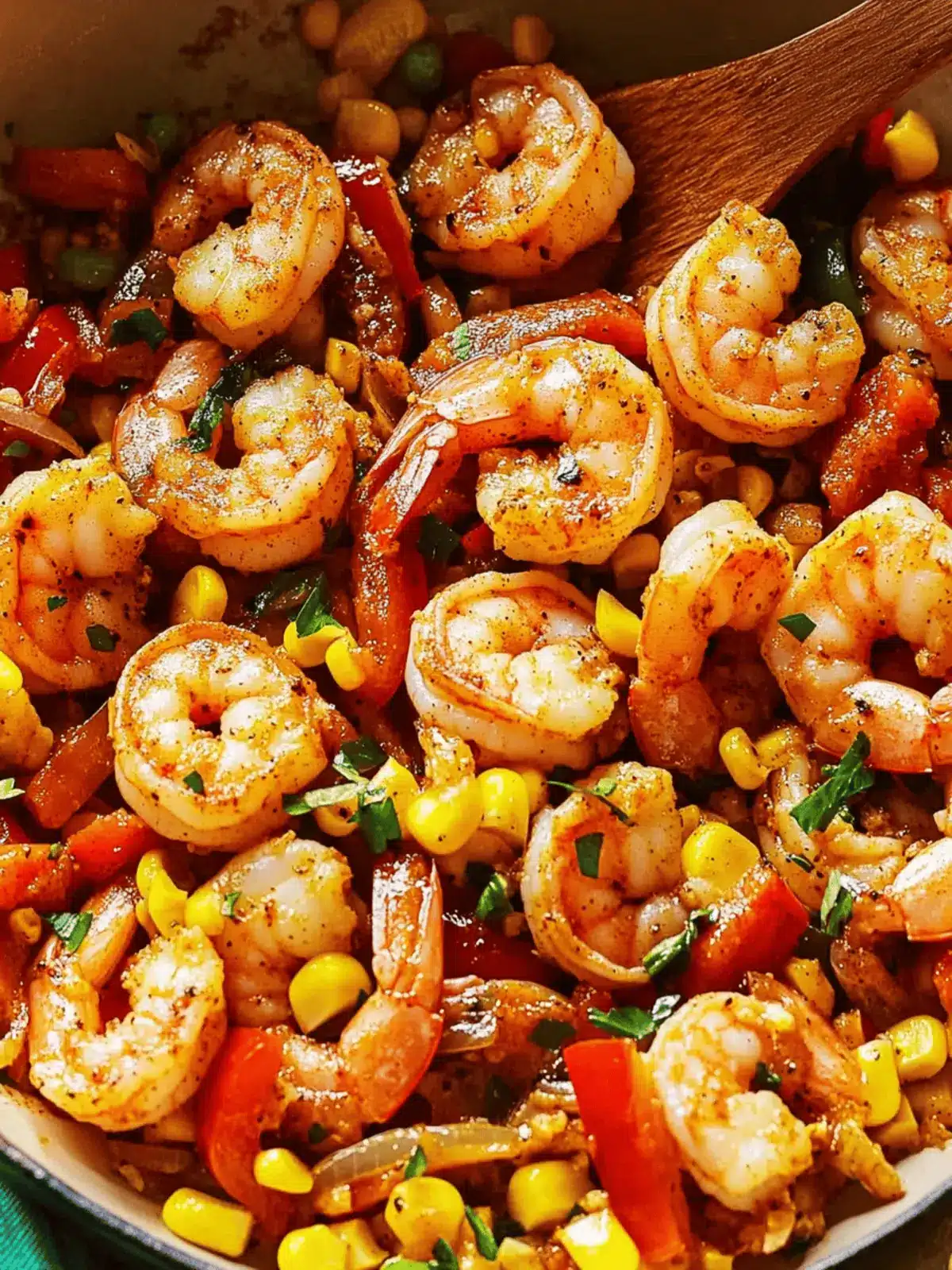 Cajun Shrimp with Bell Peppers & Corn