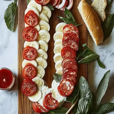 Candy Cane Caprese Board