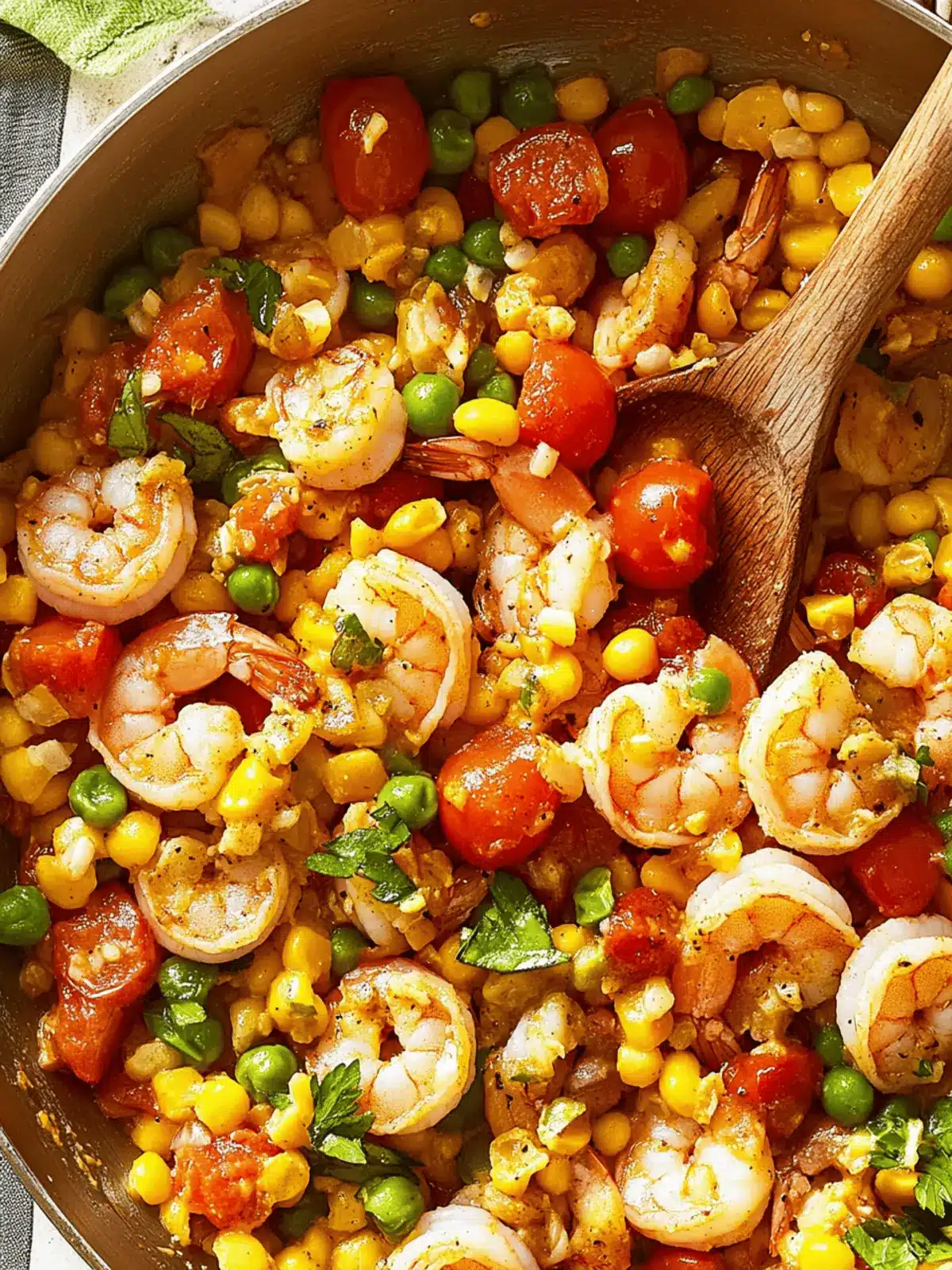 Shrimp & Tomato Succotash Skillet