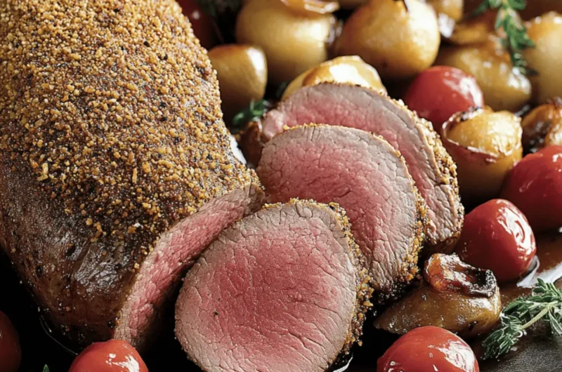 Porcini-Dusted Tenderloin with Wine Sauce
