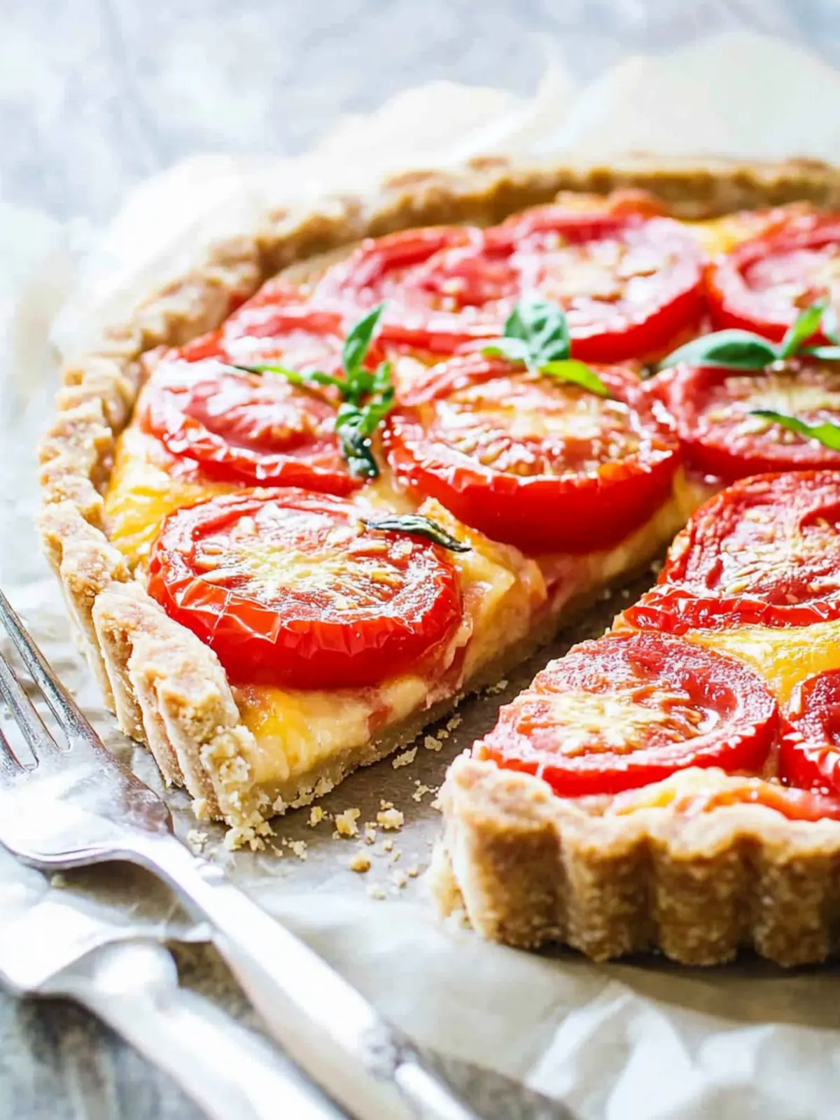 Simple Tomato Tart with a Press-In Crust!