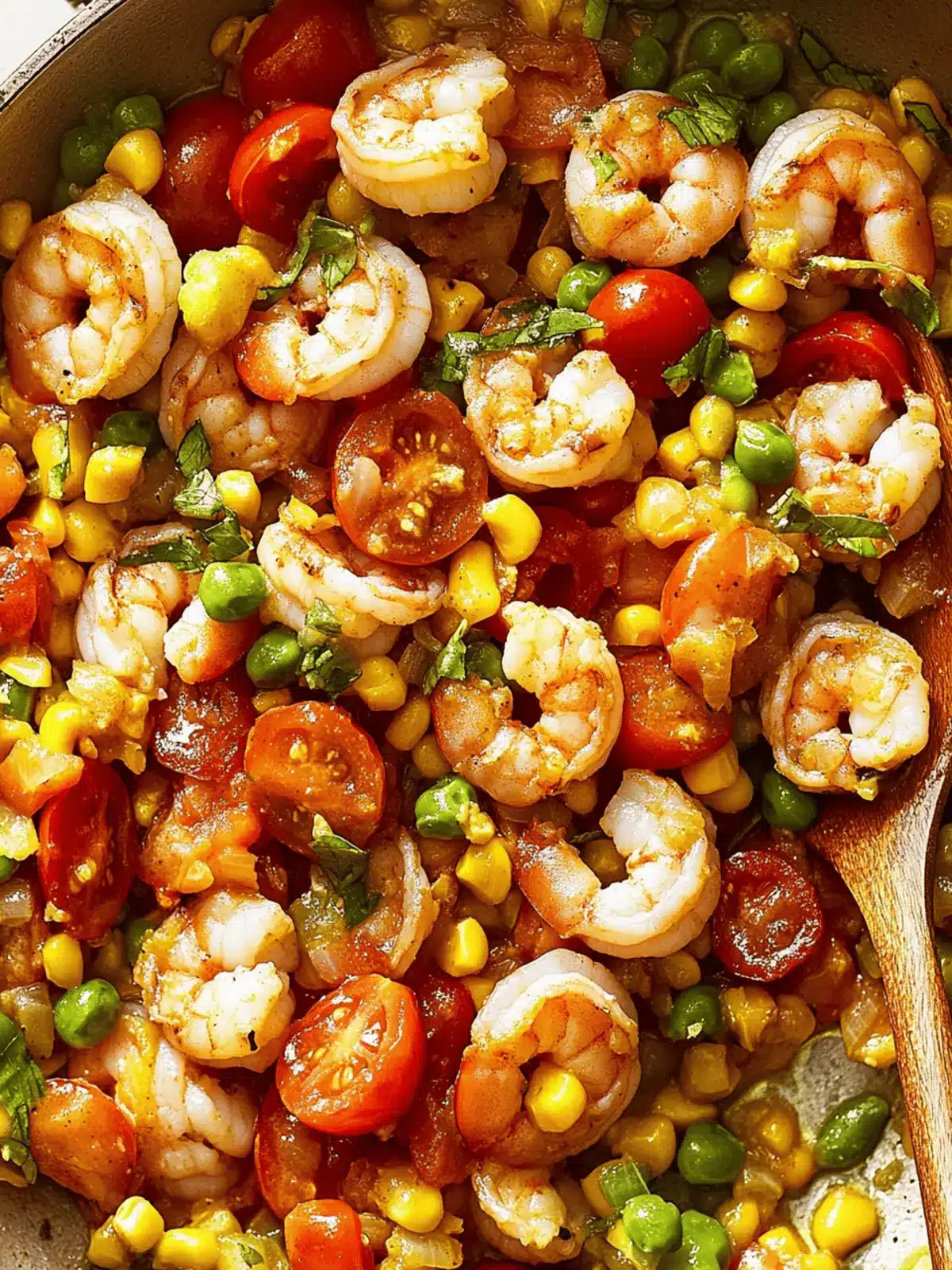 Shrimp & Tomato Succotash Skillet