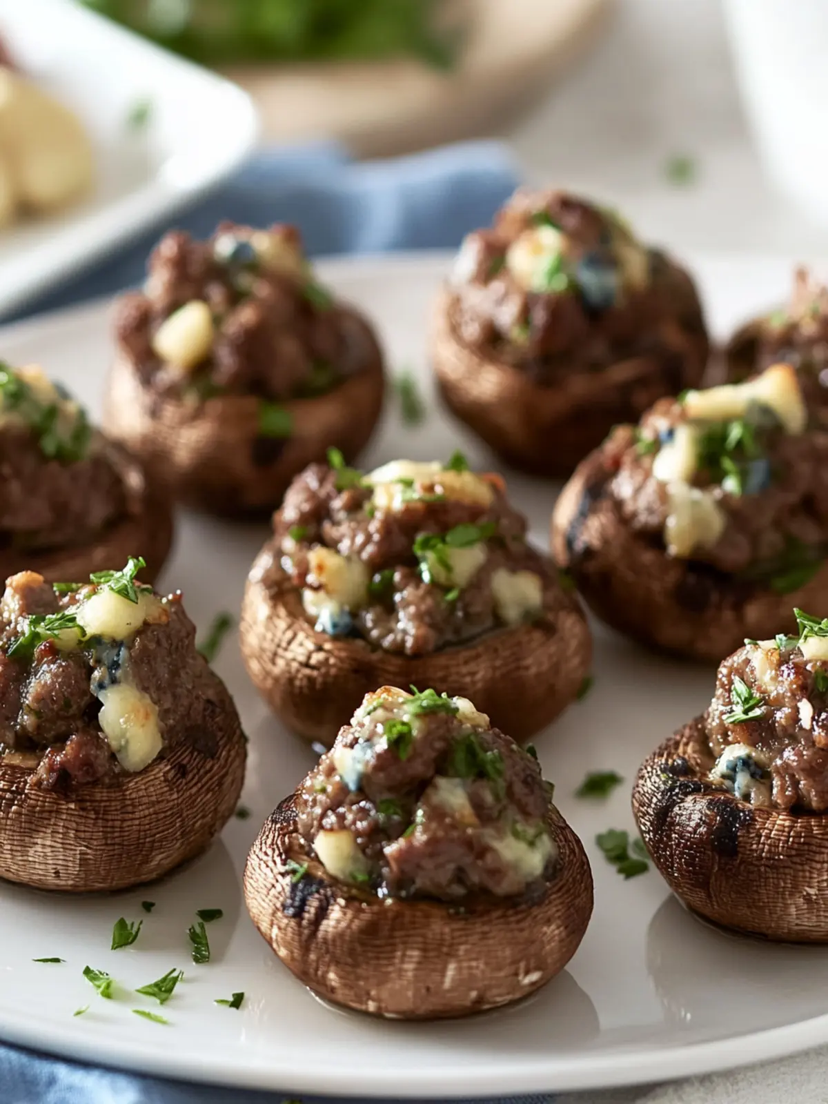 Beef and Blue Cheese-Stuffed Mushrooms