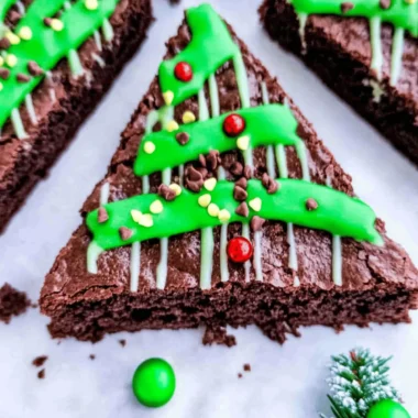 Christmas Tree Brownies (Choc Mint Brownies)