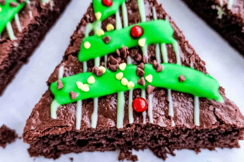 Christmas Tree Brownies (Choc Mint Brownies)