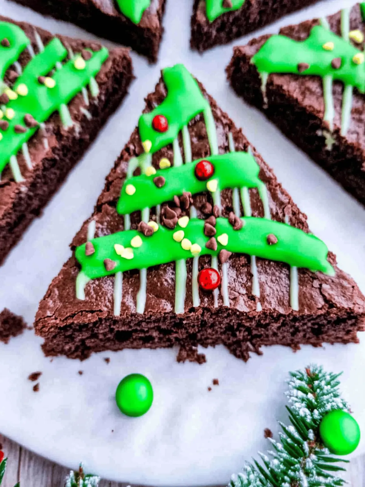 Christmas Tree Brownies (Choc Mint Brownies)