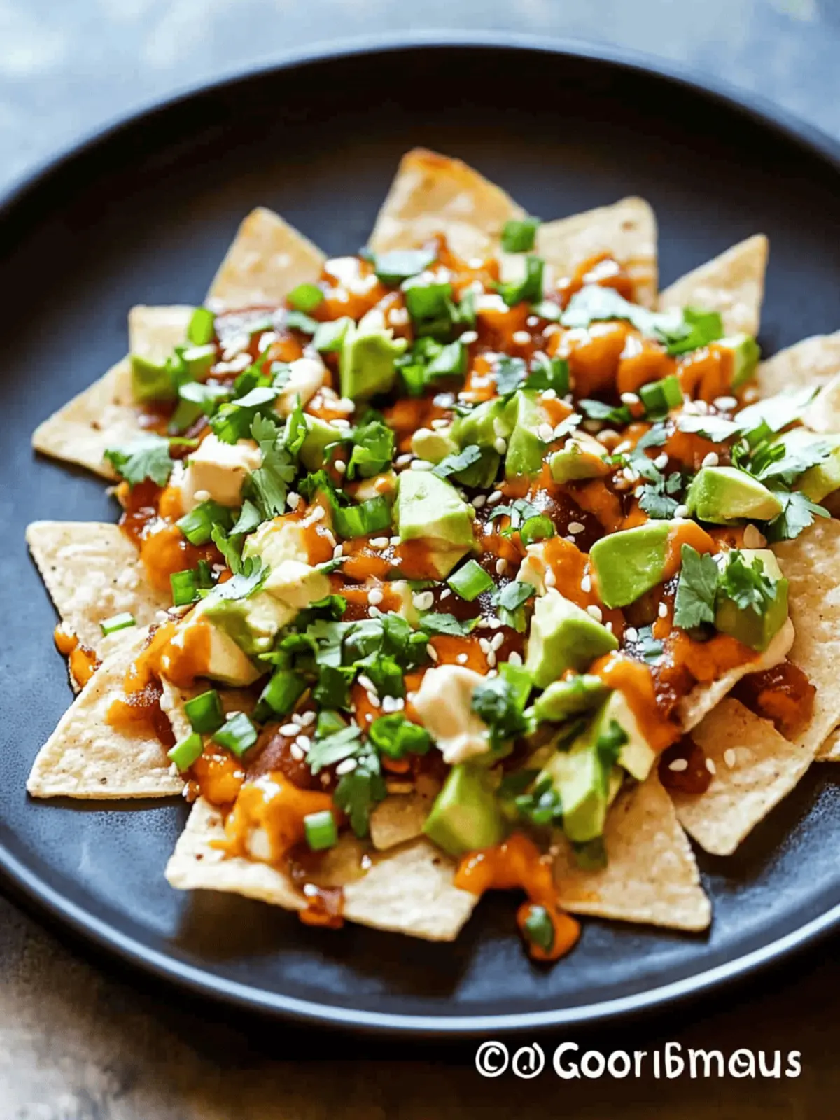 Poke Nachos with Gochujang Mayo Sauce