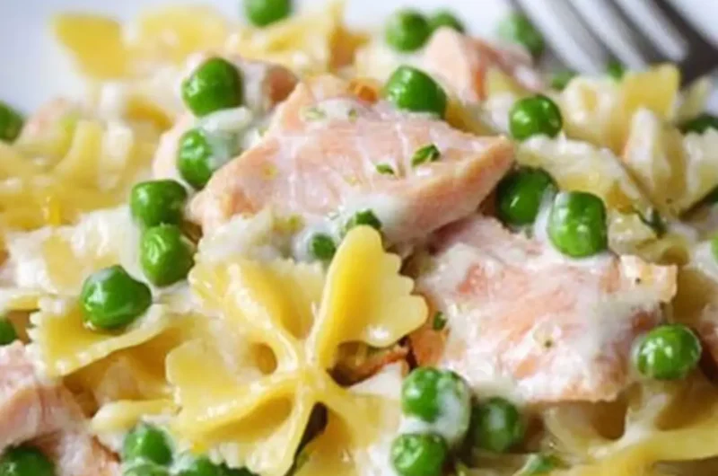 Farfalle with Salmon, Lemon, and Peas