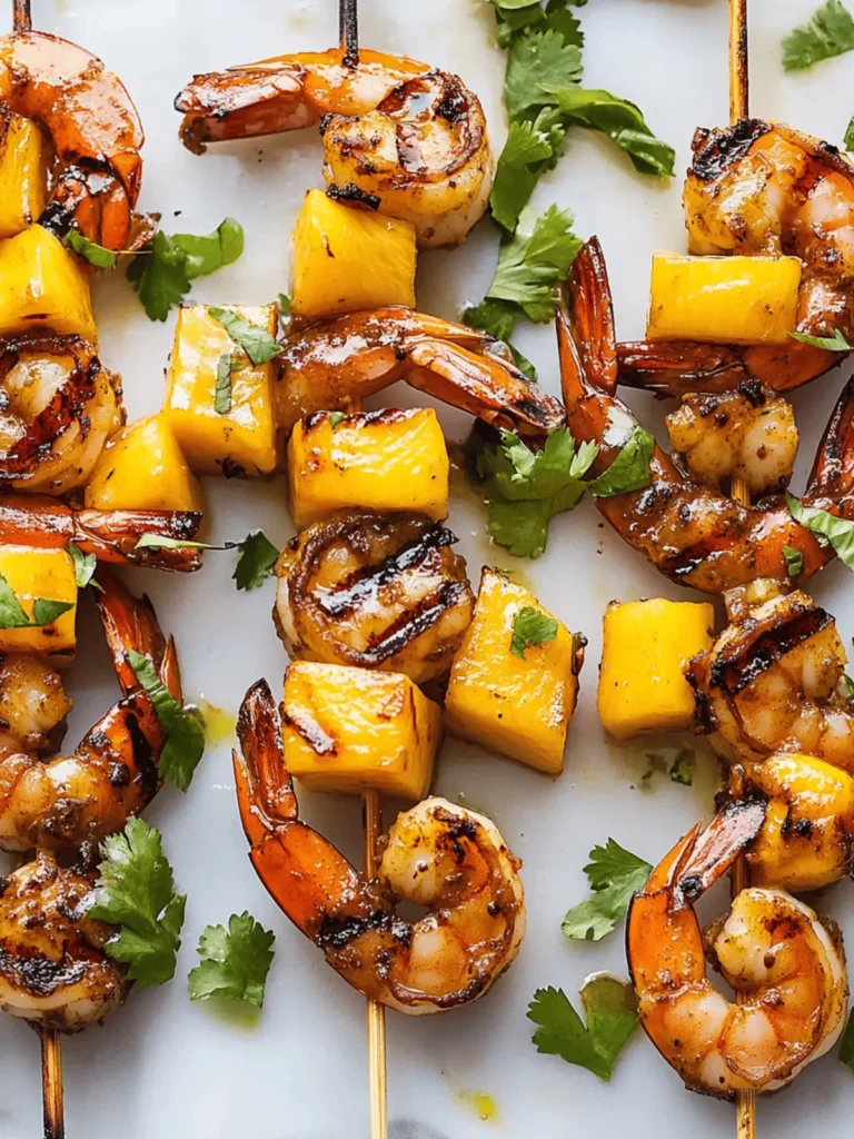 Grilled Shrimp & Mango Skewers