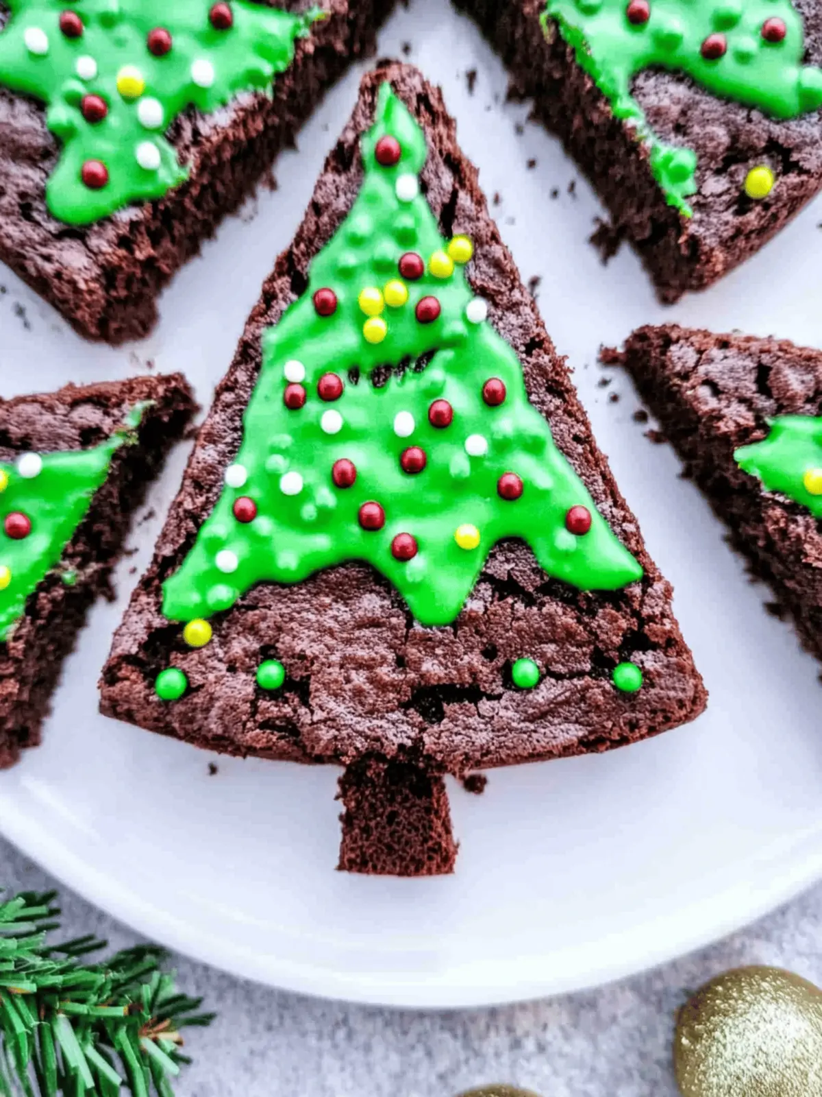 Christmas Tree Brownies (Choc Mint Brownies)